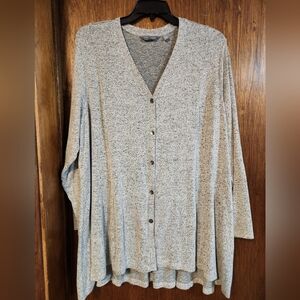Susan Graver Heathered Gray  Cardigan.